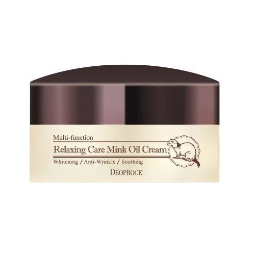 расслабляющий крем для лица с маслом норки deoproce relaxing care mink oil cream